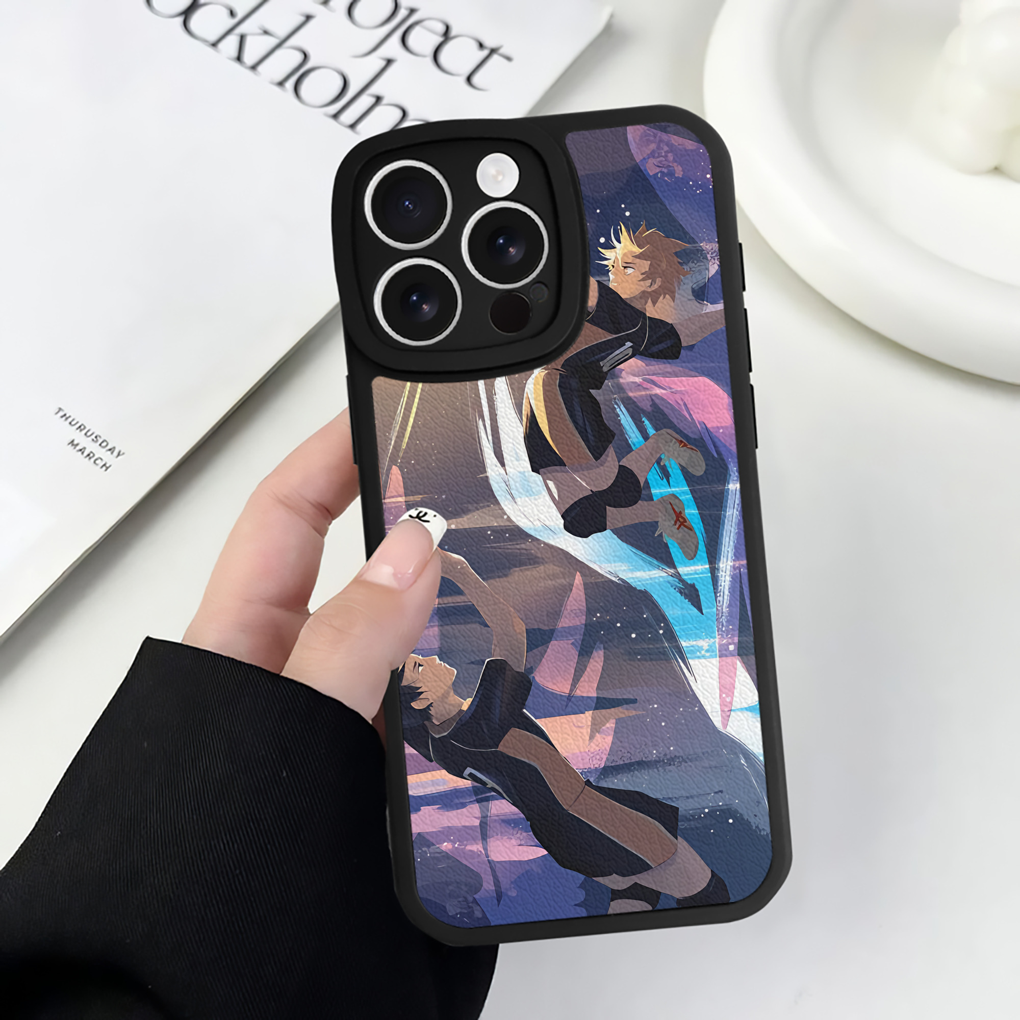 （画像用） ハイキュー!! Haikyu!! 【iPhone 16シリーズ対応】シリコンスマホケース（レザー調） 材質：シリコン
